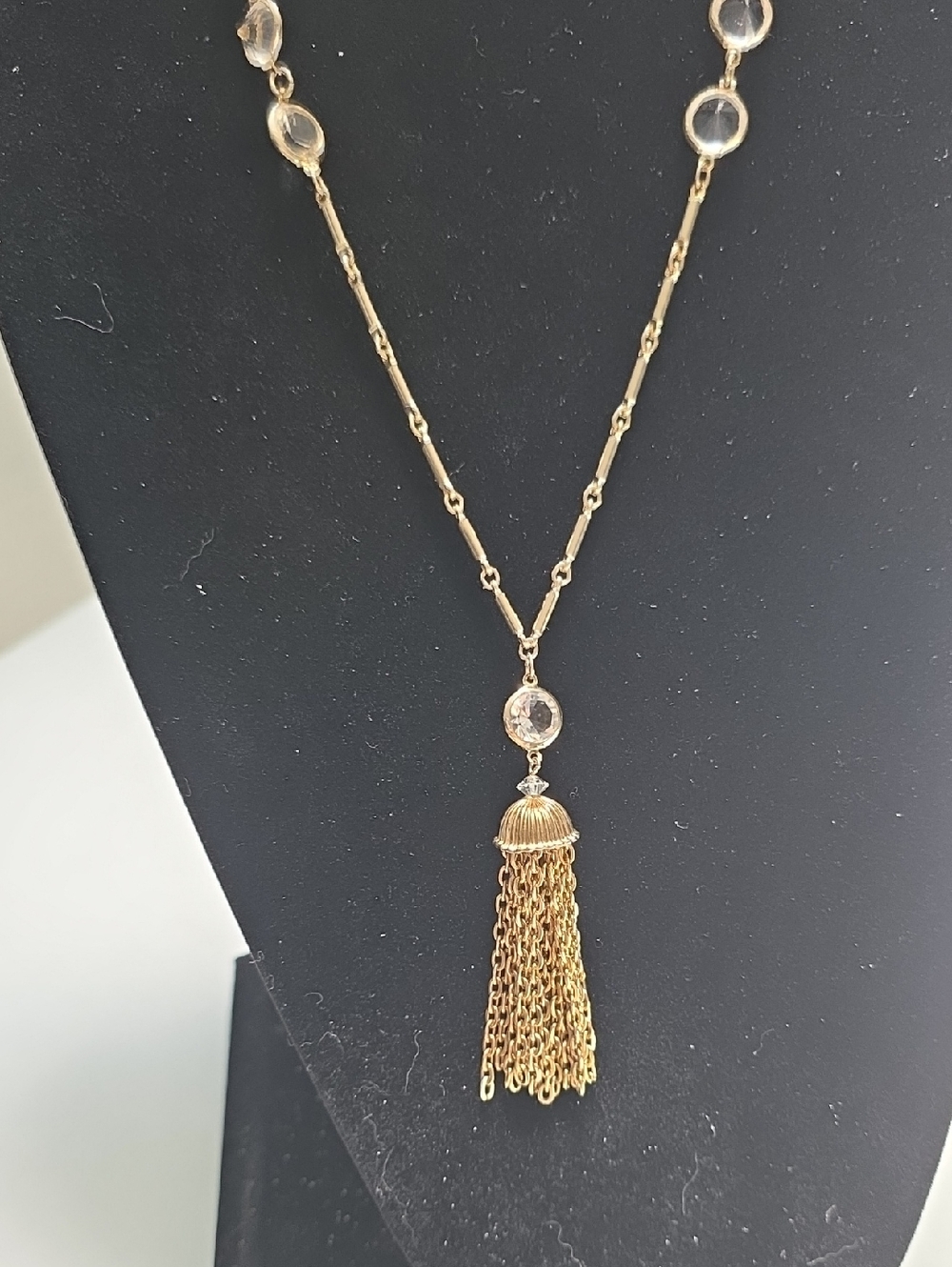 Gold Tassel Pendant Necklace - Elegant Women's Jewelry